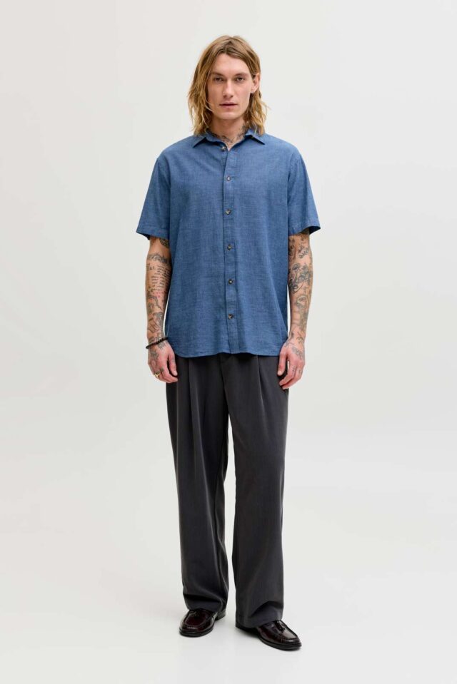 JJESUMMER LINEN BLEND SHIRT S/S SN