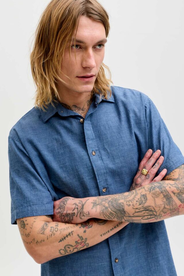 JJESUMMER LINEN BLEND SHIRT S/S SN