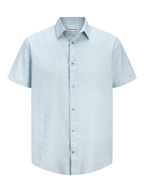 JJESUMMER LINEN BLEND SHIRT S/S SN Celestial Blue