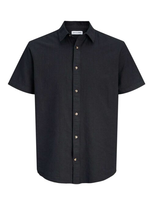 JJESUMMER LINEN BLEND SHIRT S/S SN Black