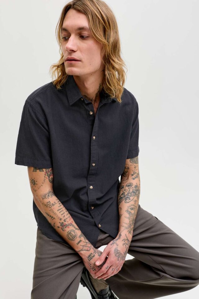 JJESUMMER LINEN BLEND SHIRT S/S SN