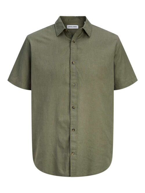 JJESUMMER LINEN BLEND SHIRT S/S SN Dusty Olive