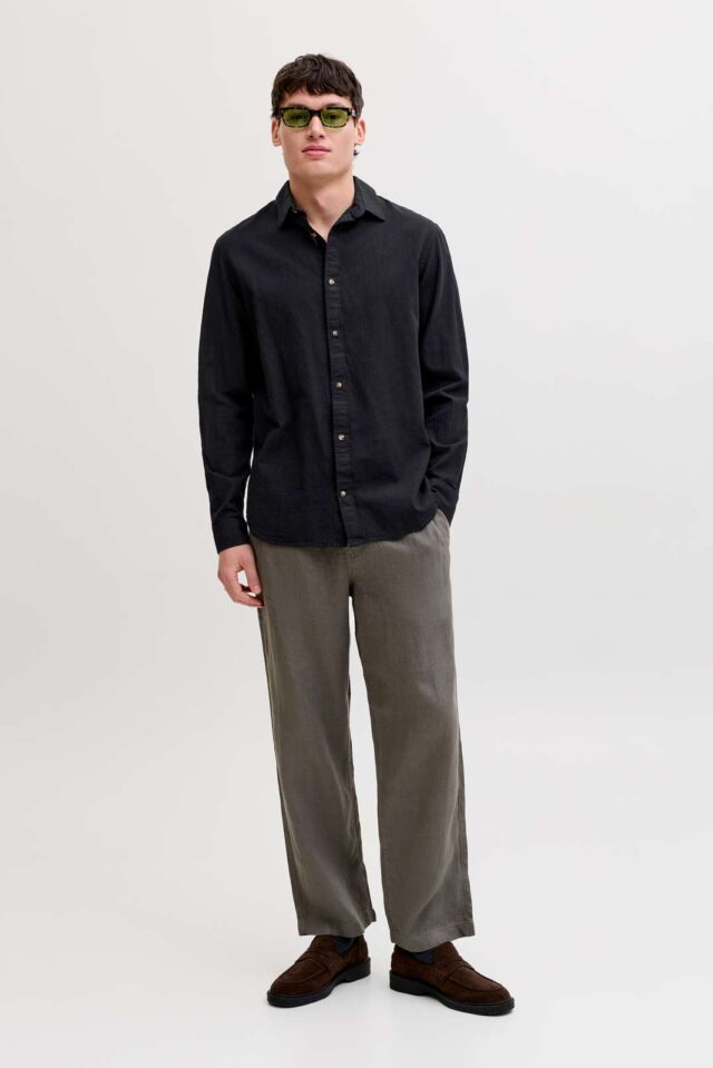 JJESUMMER LINEN BLEND SHIRT L/S SN
