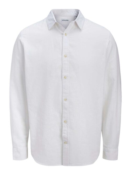 JJESUMMER LINEN BLEND SHIRT L/S SN White