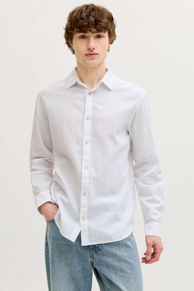 JJESUMMER LINEN BLEND SHIRT L/S SN