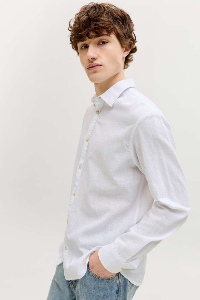 JJESUMMER LINEN BLEND SHIRT L/S SN