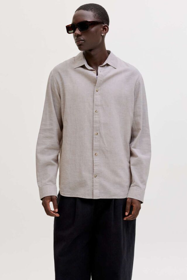 JJESUMMER LINEN BLEND SHIRT L/S SN
