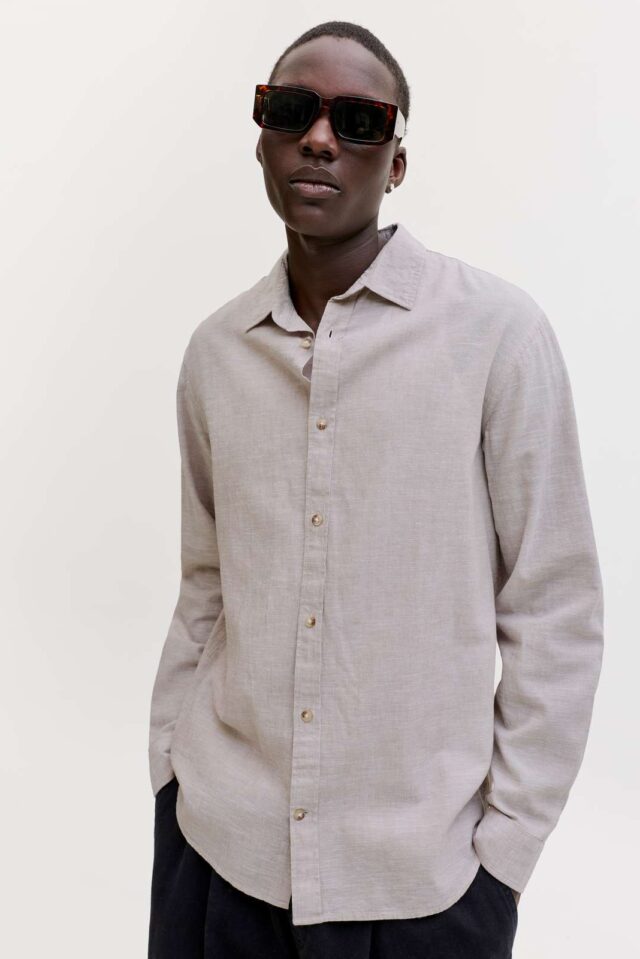 JJESUMMER LINEN BLEND SHIRT L/S SN