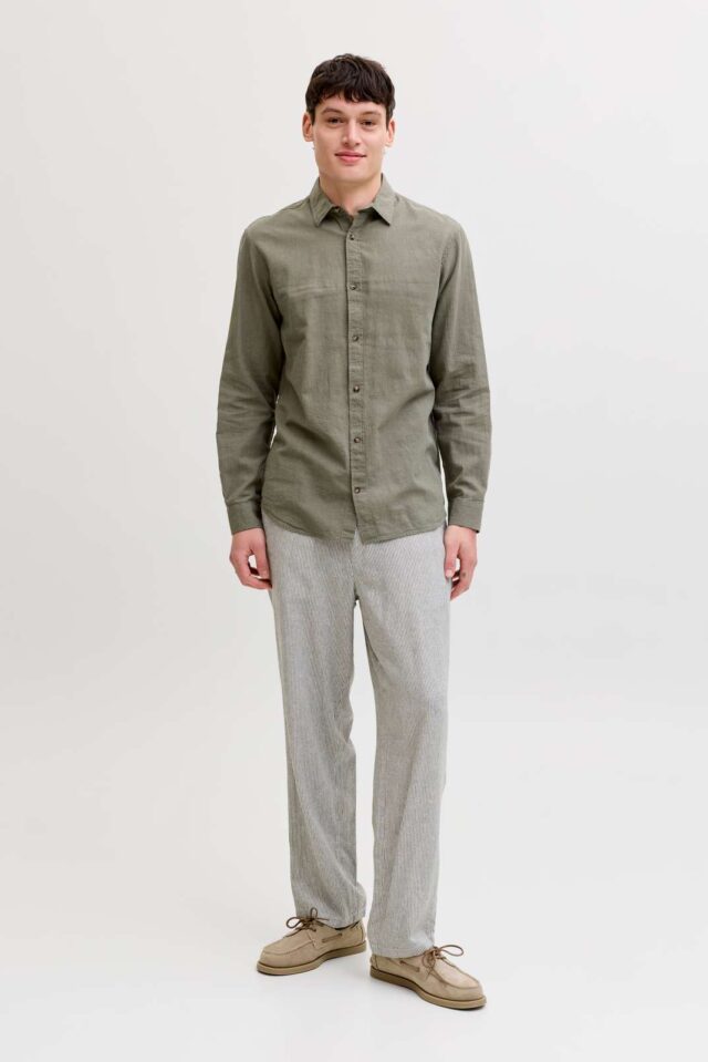 JJESUMMER LINEN BLEND SHIRT L/S SN