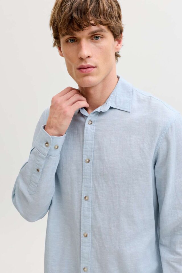 JJESUMMER LINEN BLEND SHIRT L/S SN