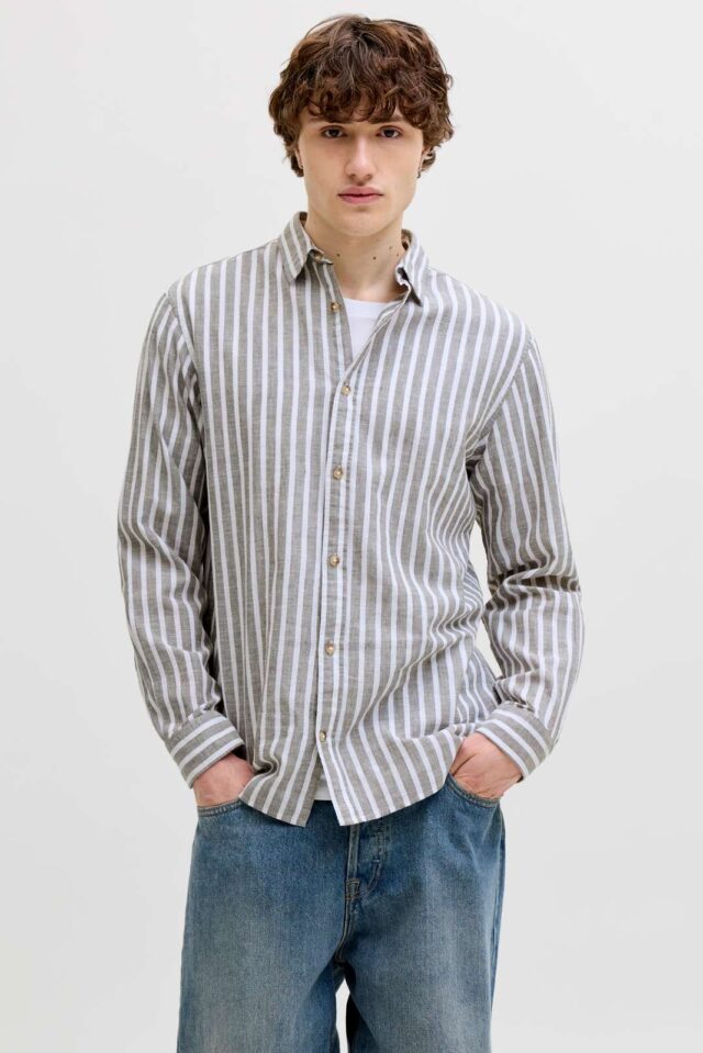 JJESUMMER LINEN BLEND SHIRT L/S SN