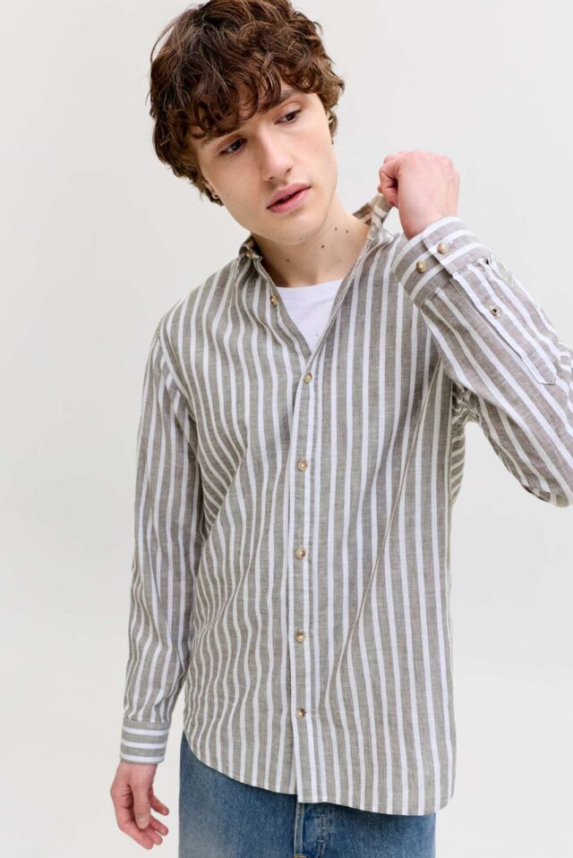 JJESUMMER LINEN BLEND SHIRT L/S SN
