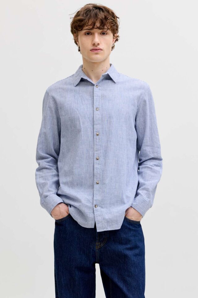 JJESUMMER LINEN BLEND SHIRT L/S SN