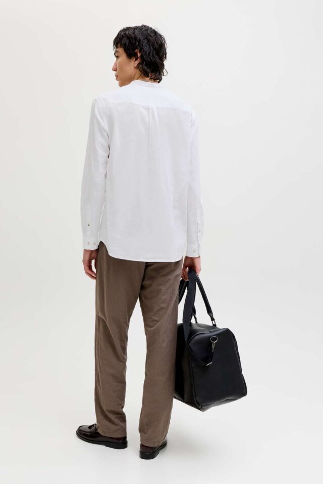 JJESUMMER LINEN BLEND BAND SHIRT L/S SN