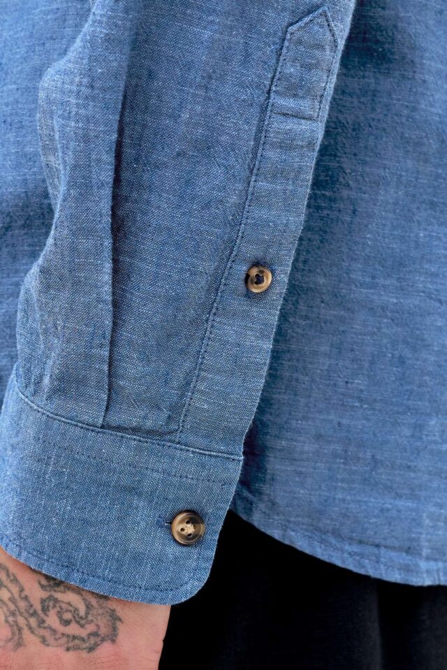 JJESUMMER LINEN BLEND BAND SHIRT L/S SN