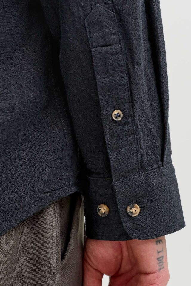 JJESUMMER LINEN BLEND BAND SHIRT L/S SN