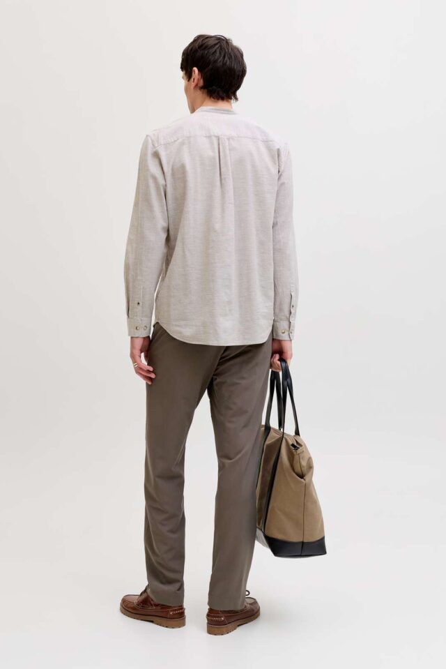 JJESUMMER LINEN BLEND BAND SHIRT L/S SN