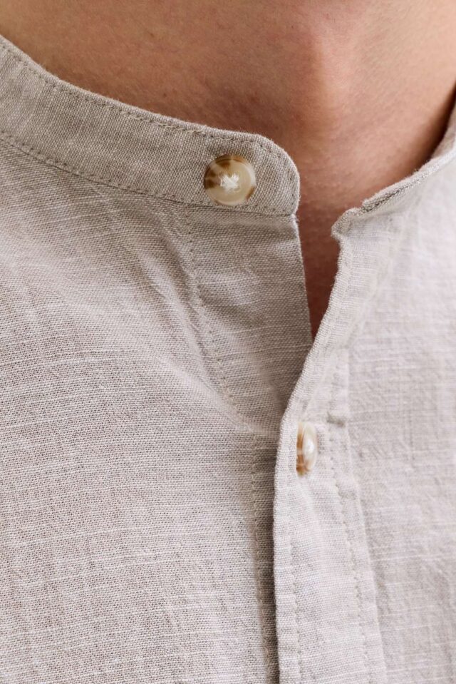 JJESUMMER LINEN BLEND BAND SHIRT L/S SN