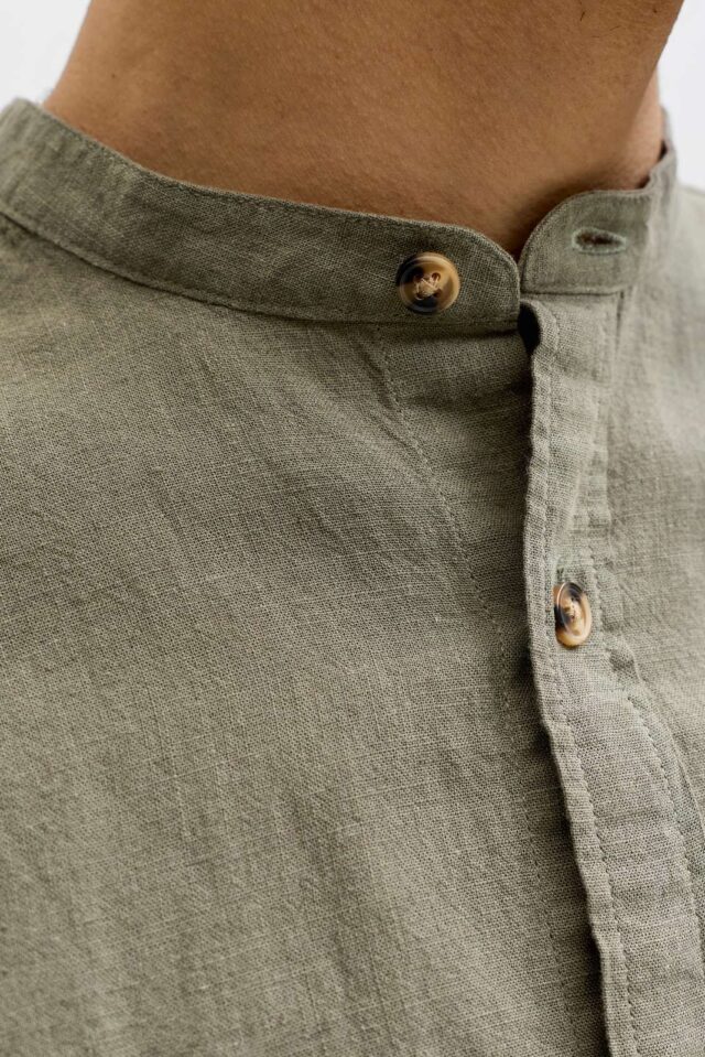 JJESUMMER LINEN BLEND BAND SHIRT L/S SN