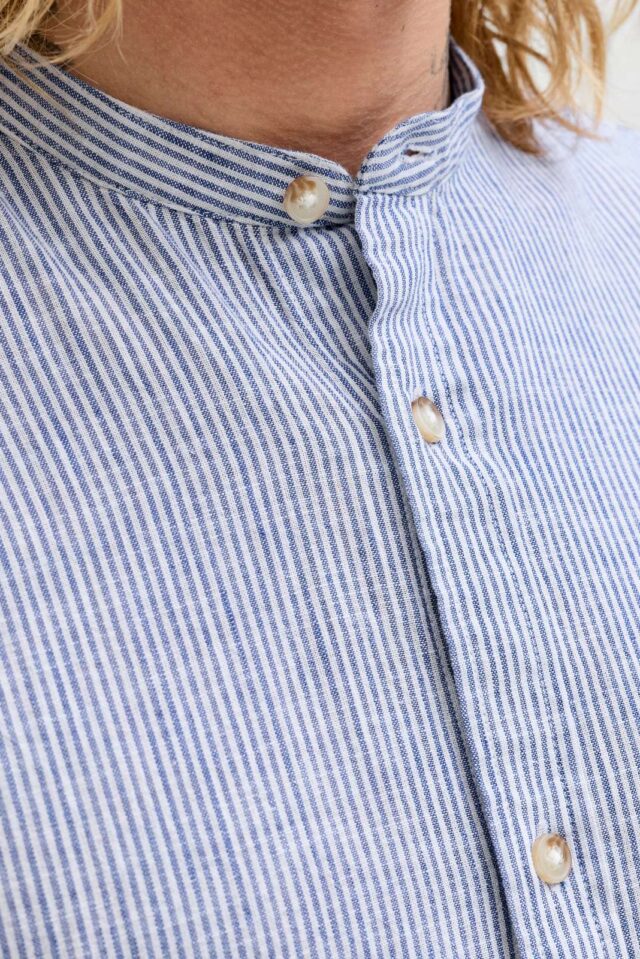 JJESUMMER LINEN BLEND BAND SHIRT L/S SN