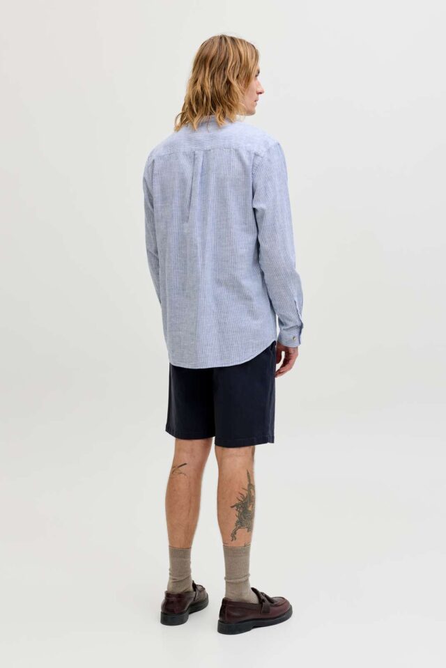 JJESUMMER LINEN BLEND BAND SHIRT L/S SN