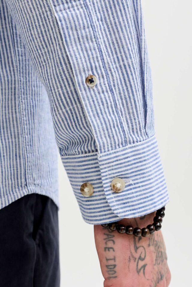 JJESUMMER LINEN BLEND BAND SHIRT L/S SN