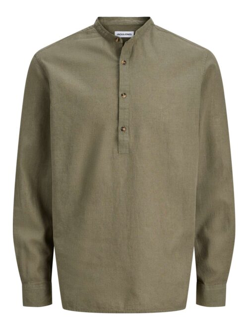 JJESUMMER LINEN BLEND TUNIC SHIRT L/S SN Dusty Olive