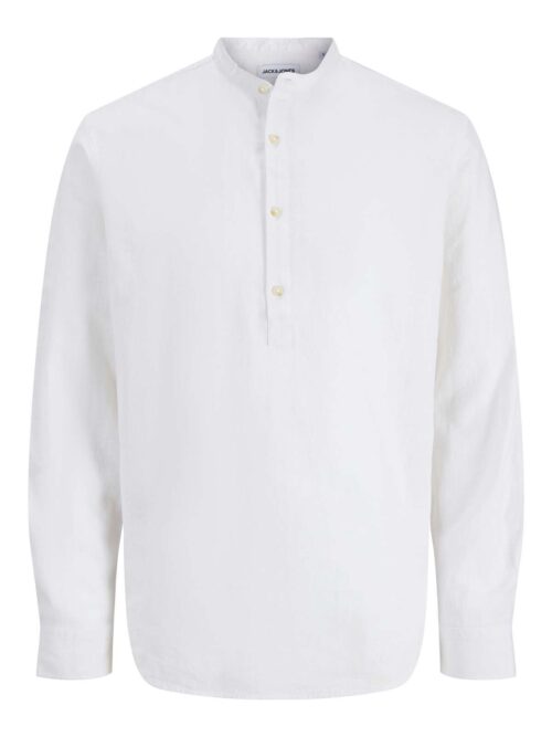 JJESUMMER LINEN BLEND TUNIC SHIRT L/S SN White
