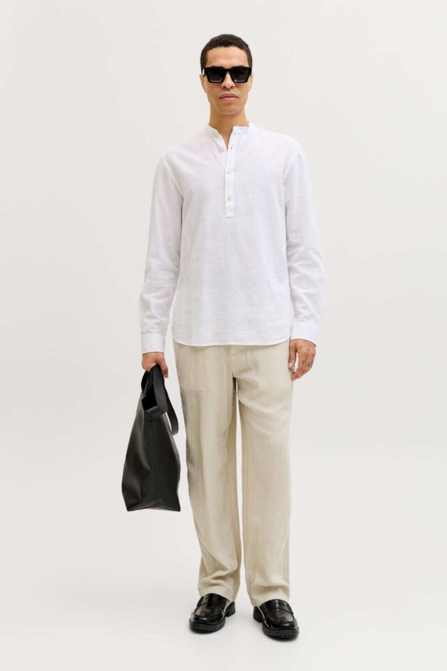 JJESUMMER LINEN BLEND TUNIC SHIRT L/S SN