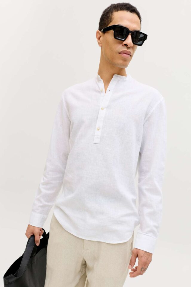 JJESUMMER LINEN BLEND TUNIC SHIRT L/S SN