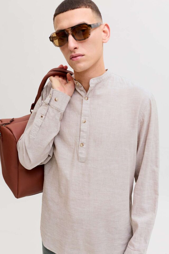 JJESUMMER LINEN BLEND TUNIC SHIRT L/S SN