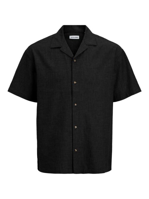 JJESUMMER LINEN BLEND RESORT SHIRT SS SN Black