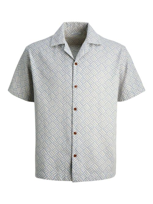 JPRBLUWINSON PRINT DOBBY S/S SHIRT LN Ashley Blue