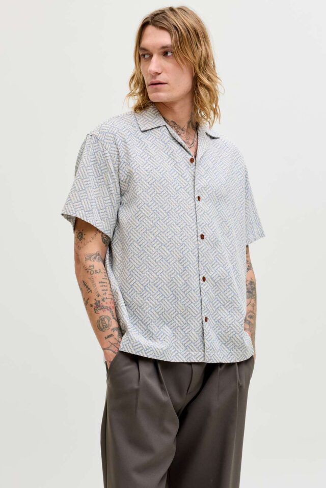 JPRBLUWINSON PRINT DOBBY S/S SHIRT LN