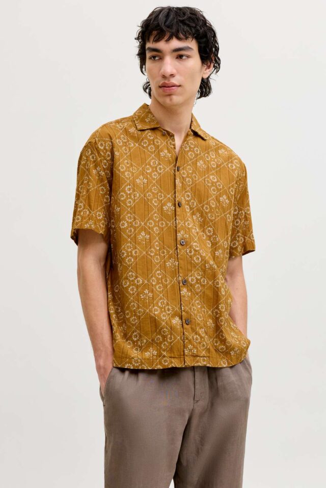 JPRBLULYON PRINT DOBBY S/S SHIRT SN