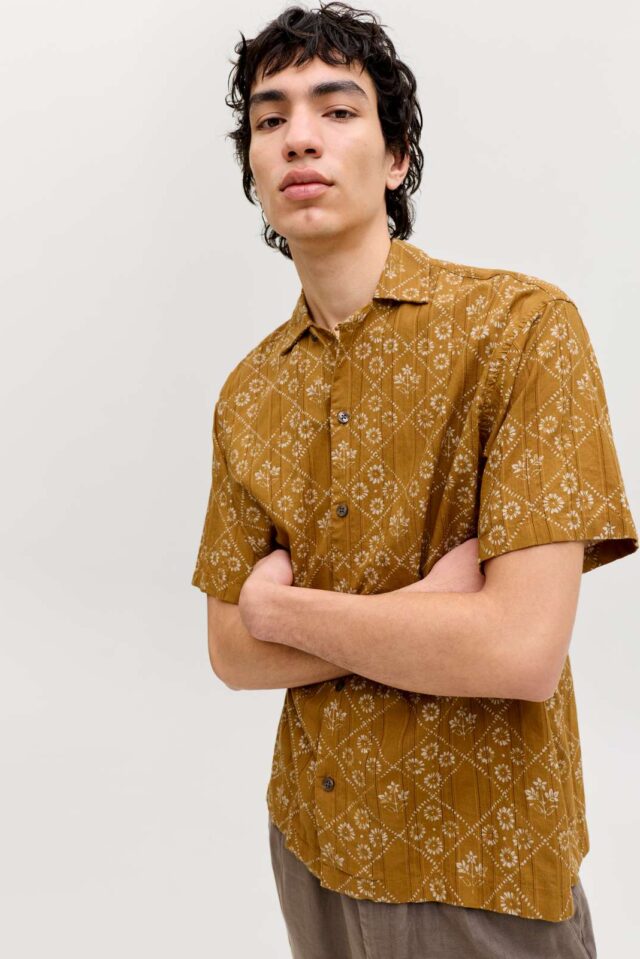 JPRBLULYON PRINT DOBBY S/S SHIRT SN