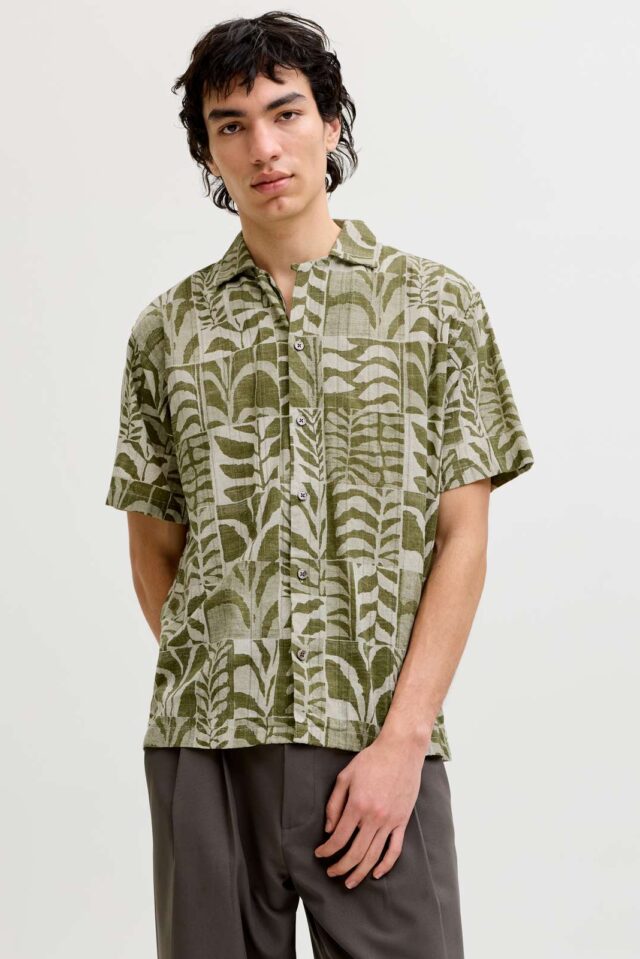 JPRBLULYON PRINT DOBBY S/S SHIRT SN