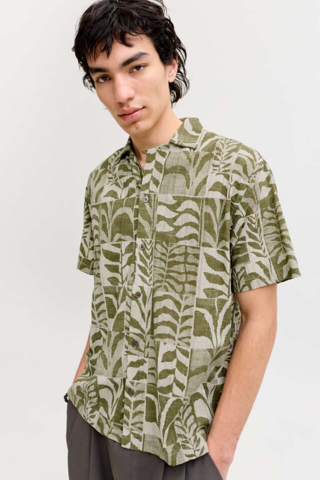 JPRBLULYON PRINT DOBBY S/S SHIRT SN
