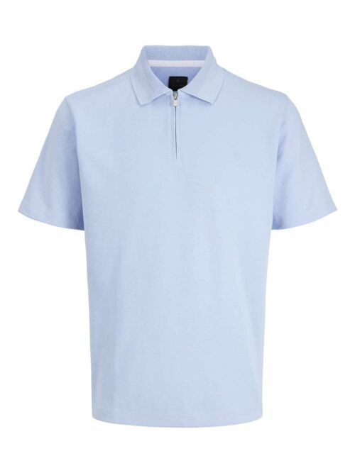 JPRBLAETHAN SS ZIP POLO SN Chambray Blue