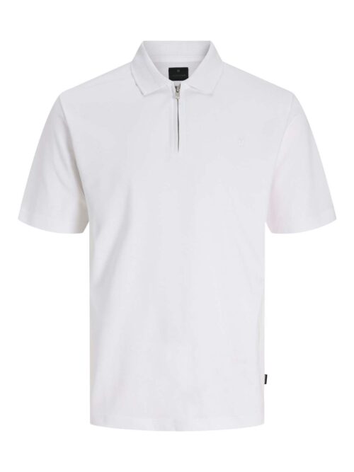 JPRBLAETHAN SS ZIP POLO SN Bright White