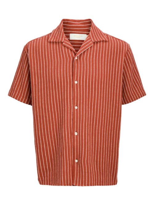 JJECOBA STRIPE RESORT SHIRT SS SN Barn Red