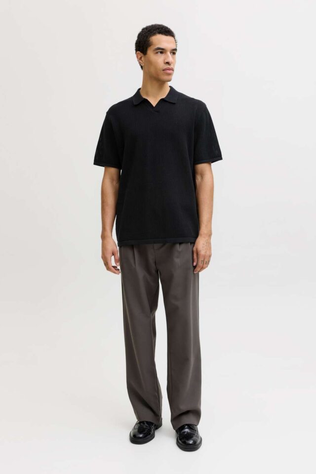 JJEJERRY KNIT SPLIT NECK POLO SS