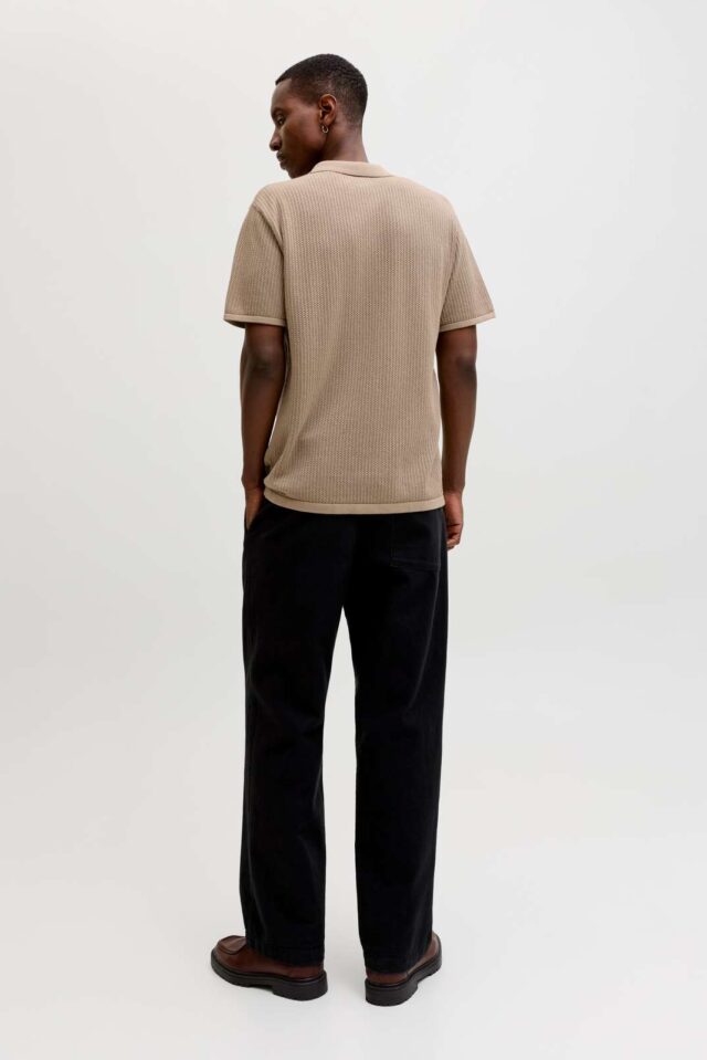 JJEJERRY KNIT SPLIT NECK POLO SS