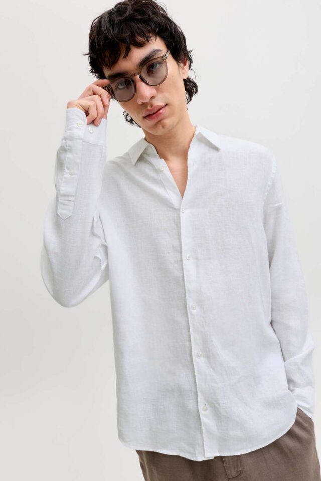 JPRBLALAWRENCE LINEN LS SHIRT SN