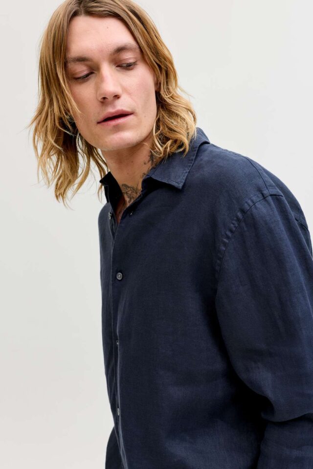 JPRBLALAWRENCE LINEN LS SHIRT SN