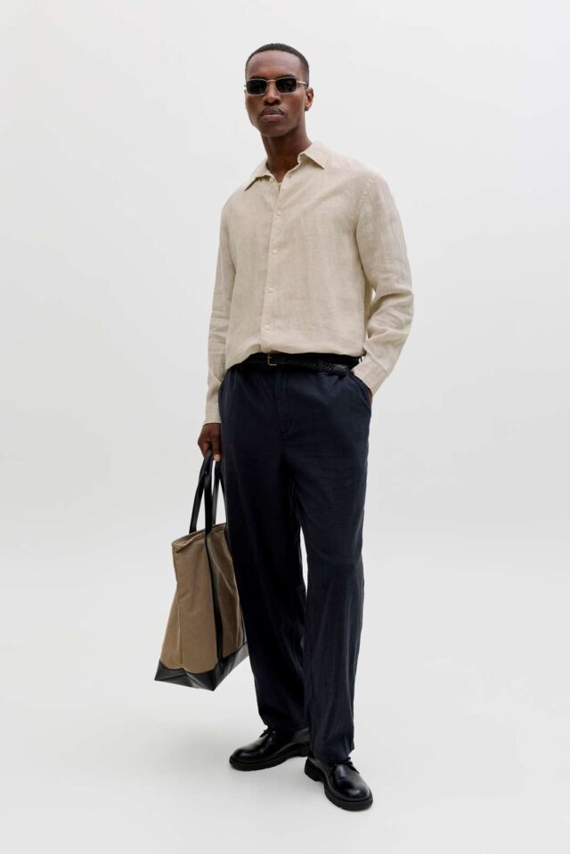 JPRBLALAWRENCE LINEN LS SHIRT SN