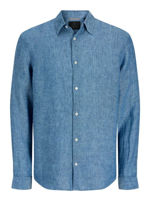 JPRBLALAWRENCE LINEN LS SHIRT SN Faded Denim
