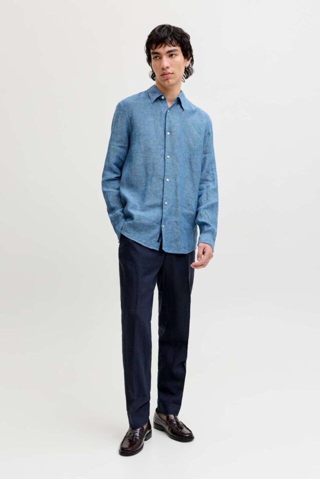 JPRBLALAWRENCE LINEN LS SHIRT SN