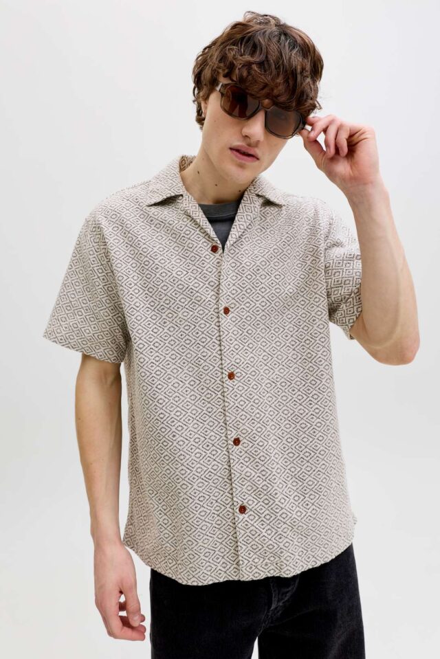 JPRBLUWINSON PRINT DOBBY S/S SHIRT LN