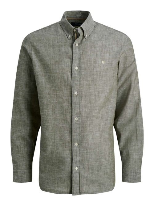 JPRBLUSUMMER LINEN BL SHIELD LS SHIRT LN Winter Moss
